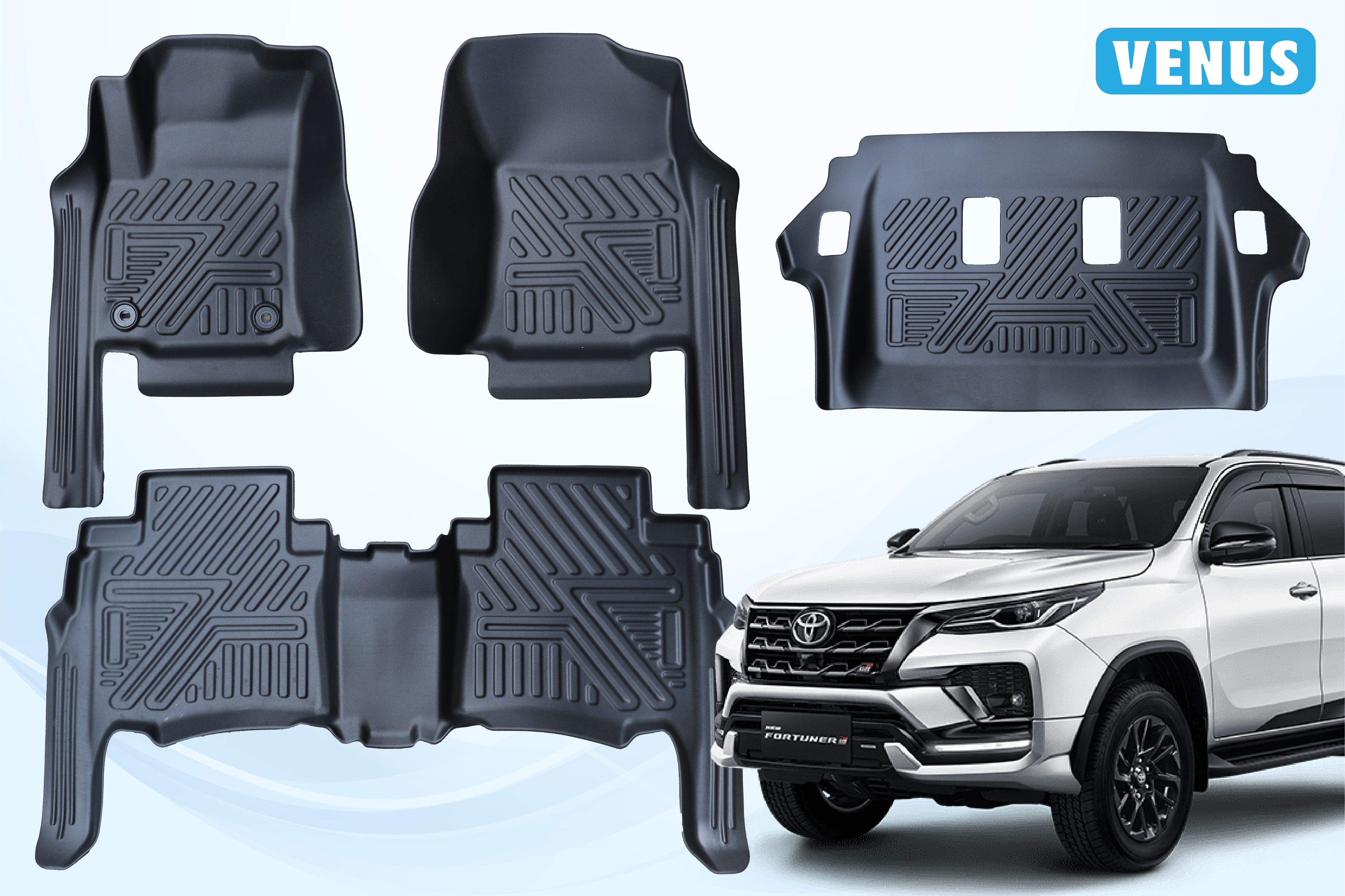 Thảm Venus lót sàn ô tô Toyota Fortuner - Nhựa TPE đúc khuôn cao cấp