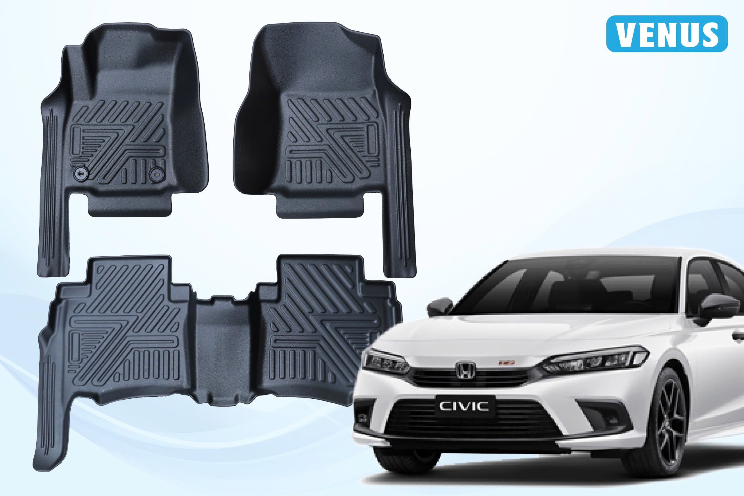 Thảm Venus lót sàn ô tô Honda Civic - Nhựa TPE đúc khuôn cao cấp