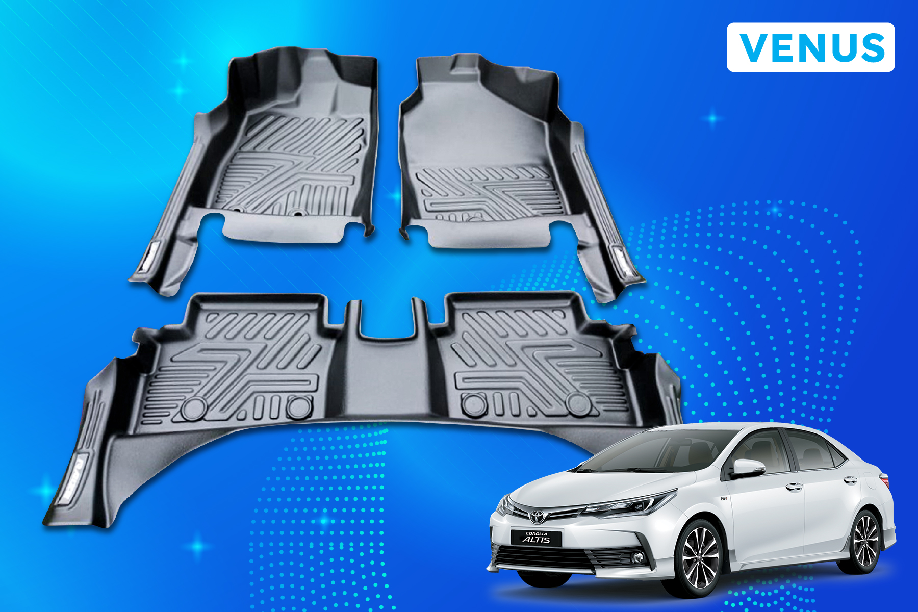 Thảm sàn Venus xe Toyota Altis được làm 100% từ nhựa TPE nguyên sinh